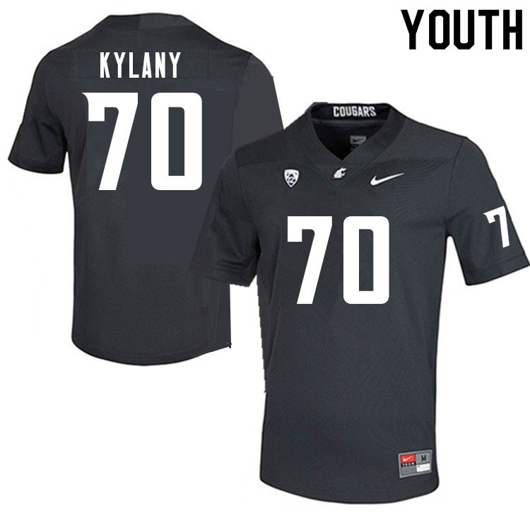 Youth #70 Devin Kylany Washington Cougars College Football Jerseys Sale-Charcoal - Click Image to Close